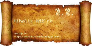 Mihalik Márk névjegykártya