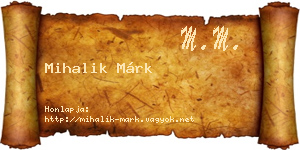 Mihalik Márk névjegykártya